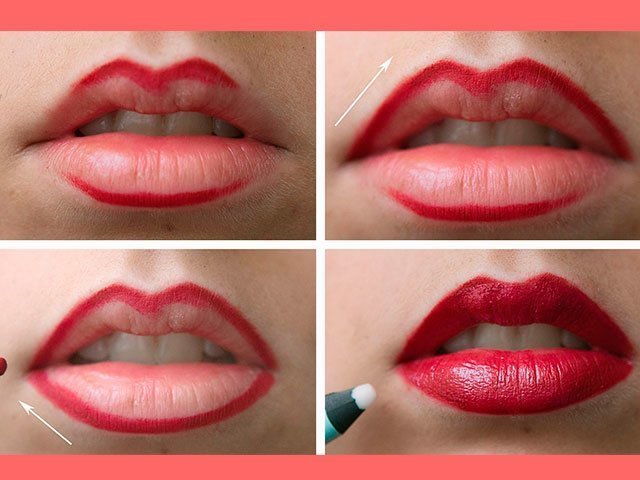 как накрасить губы