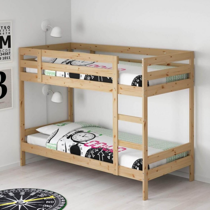 Икеа детская двухъярусная кровать деревянная