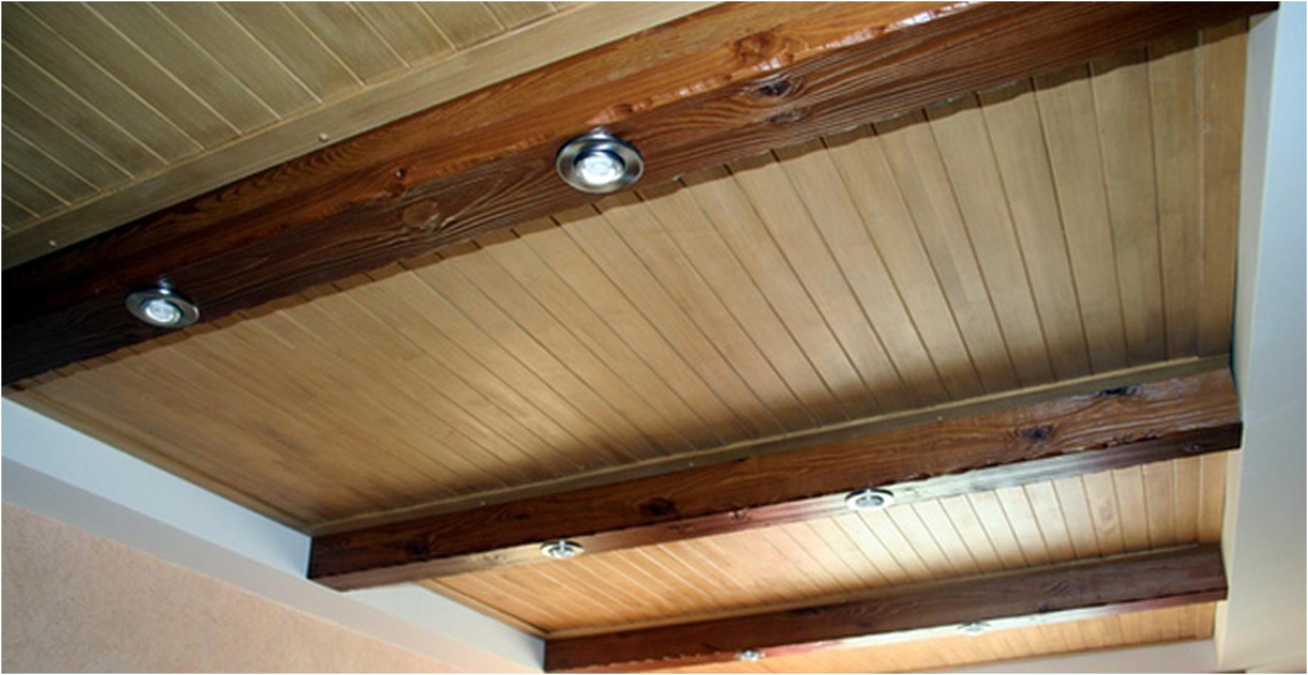 Имитация деревянного бруса на потолке