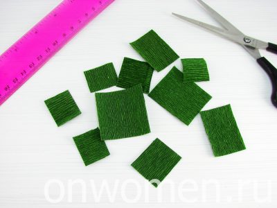 Зелень из гофрированной бумаги