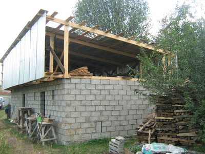 Односкатная крыша с надстройкой второго этажа. Односкатная крыша с надстройкой второго этажа.
