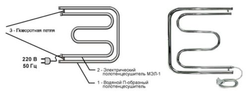 Фото: принцип работы электрического полотенцесушителя