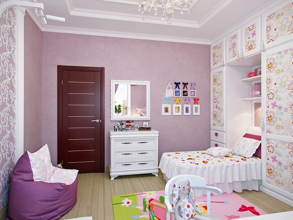 Цветочные мотивы в оформлении комнаты девочки