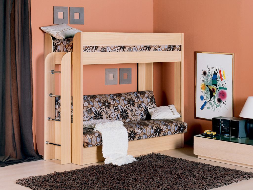 Спальня с двухъярусной кроватью для девочки и мальчика