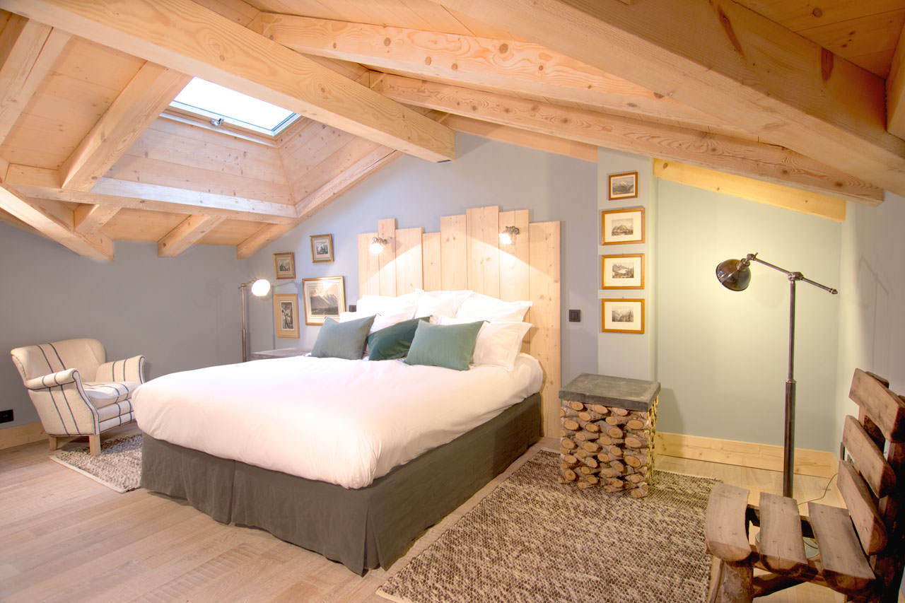 Деревянная спальня в стиле эко
