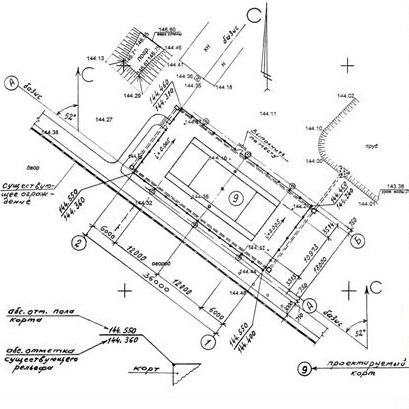 Чертеж для строительства теннисного корта