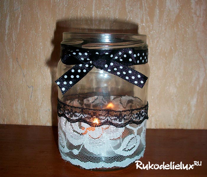 подсвечник из банки