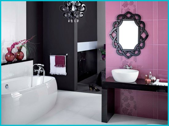 Дизайн фиолетовой ванной комнаты