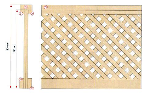 Схема деревянной опорной решетки