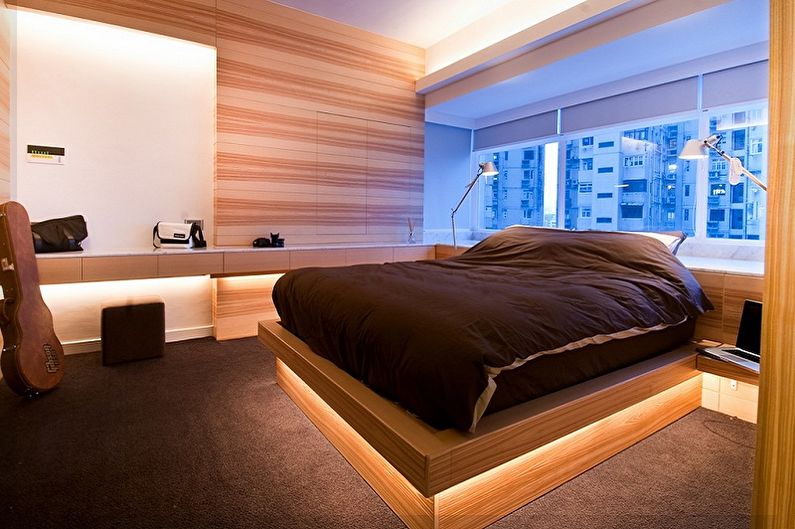 Виды кроватей-подиумов - Кровать-подиум со встроенной подсветкой