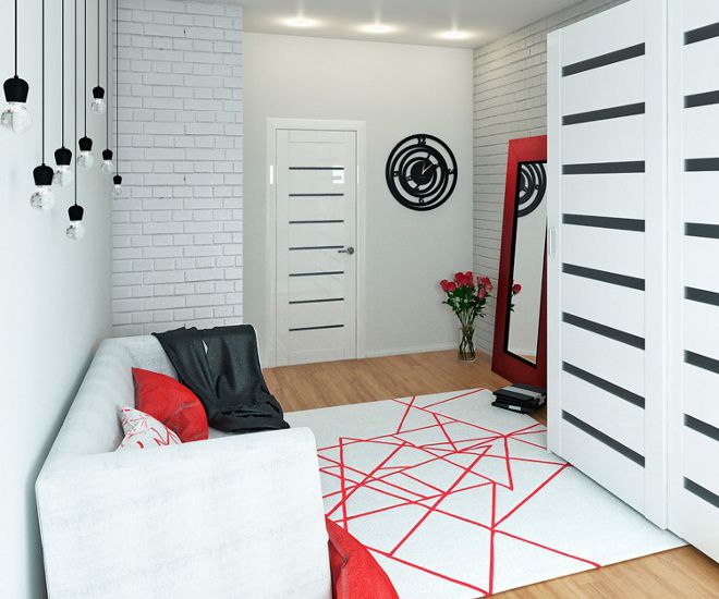 дизайн комнаты для девушки минимализм красный