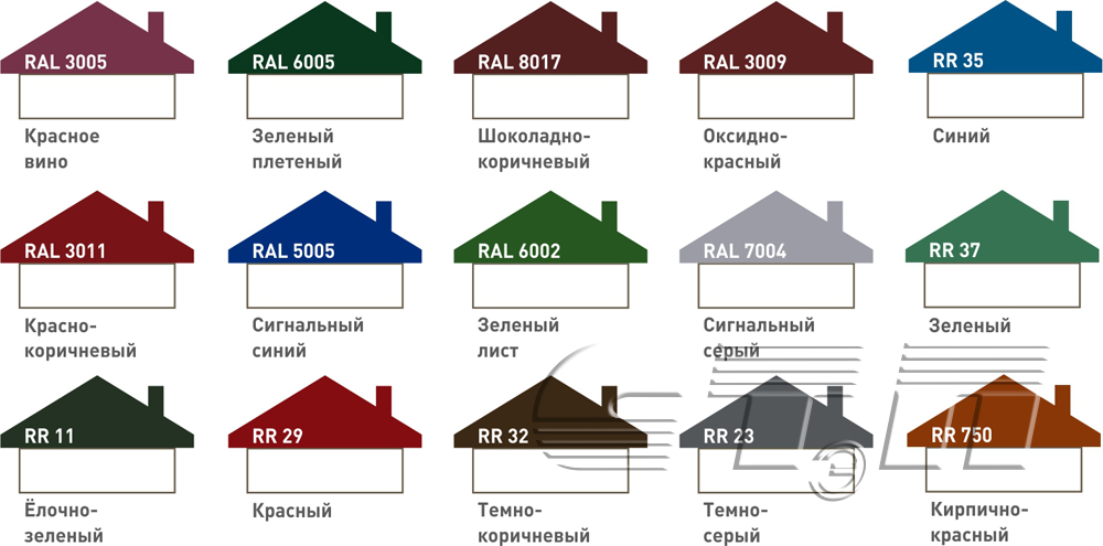 подбор цвета кровли