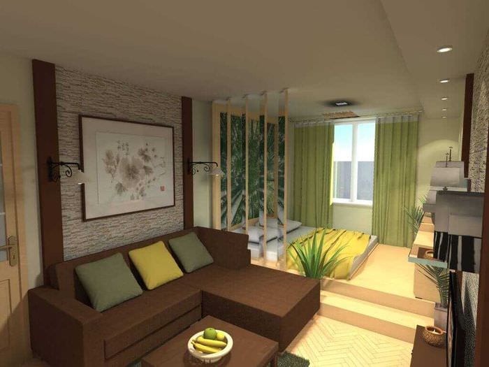 идея современного оформления гостиной комнаты 17 кв.метров