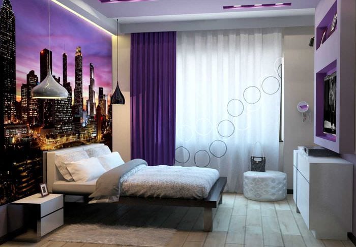 идея необычного декора спальни для девочки в современном стиле