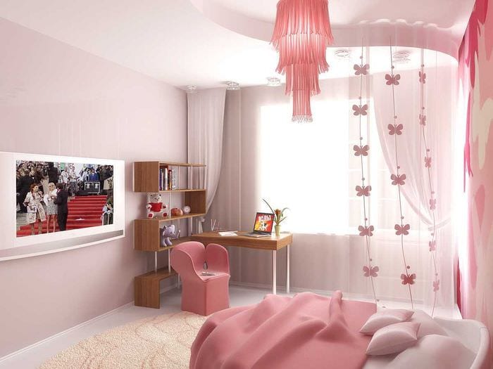 вариант светлого стиля спальни для девочки в современном стиле