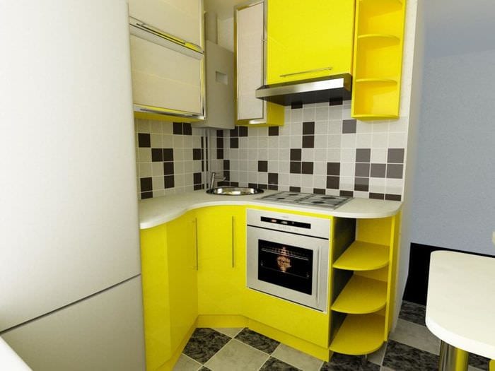 желтый гарнитур на кухне
