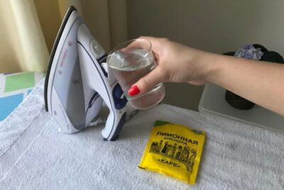 почистить утюг от накипи лимонной кислотой 2