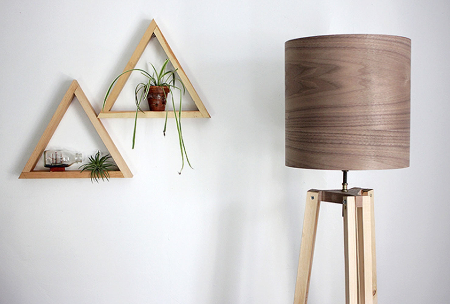 diy room decor triangle shelves500