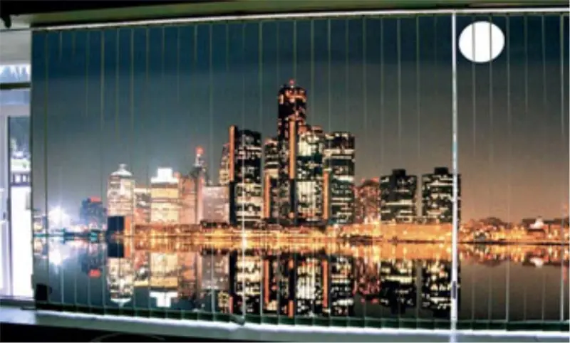 Оригинальные вертикальные жалюзи с панорамой ночного мегаполиса