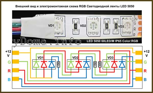 Электрическая схема светодиодной ленты на smd 5050