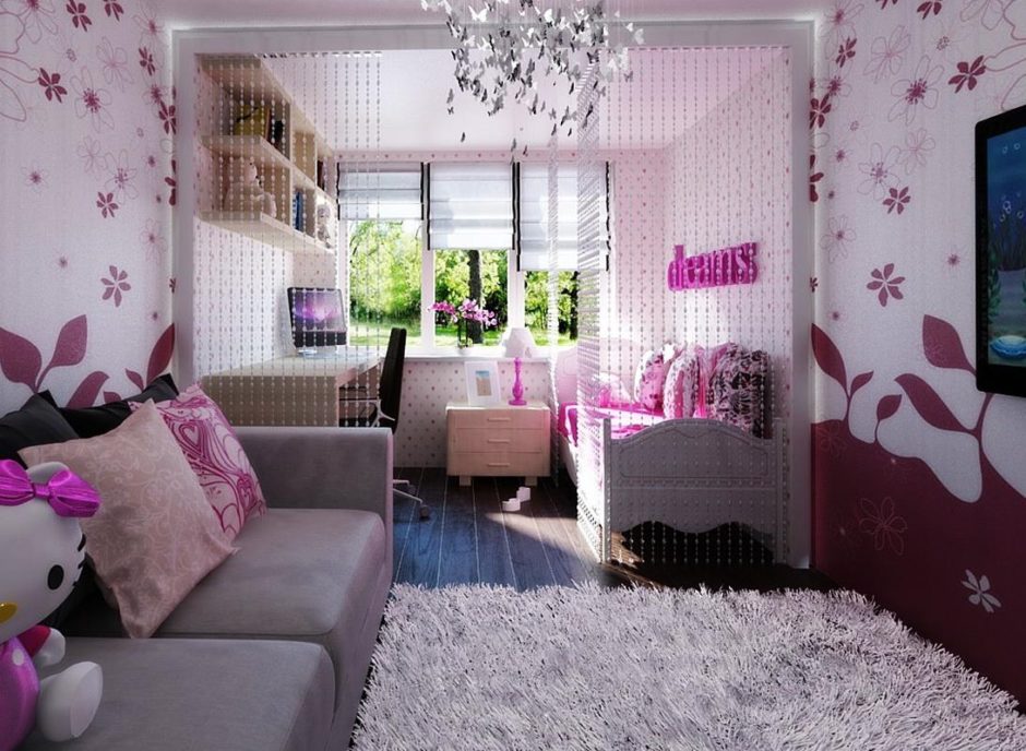 Простой дизайн комнаты для девочки подростка